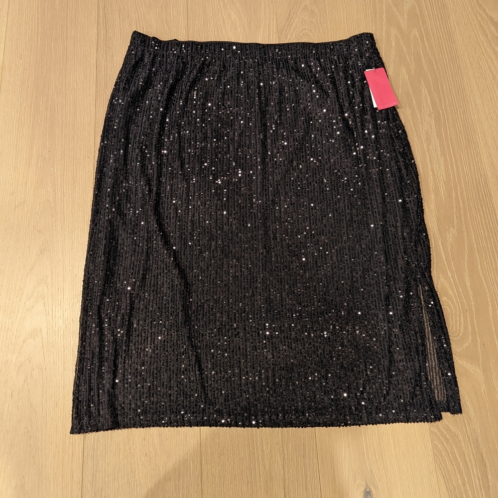 Vince Camuto Black Sequin Pencil Skirt